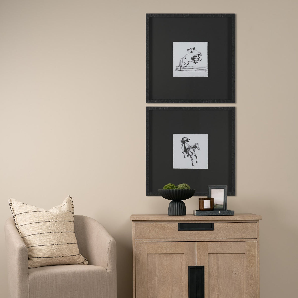 Galloping Gracefully by Santhosh ch Hand-Embellished Framed Artwork Matted under Glass from Mercana - Luna Furniture
