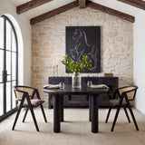 Suri Black Wood w/ Glass 4-Door Closed Sideboard from Mercana - Luna Furniture