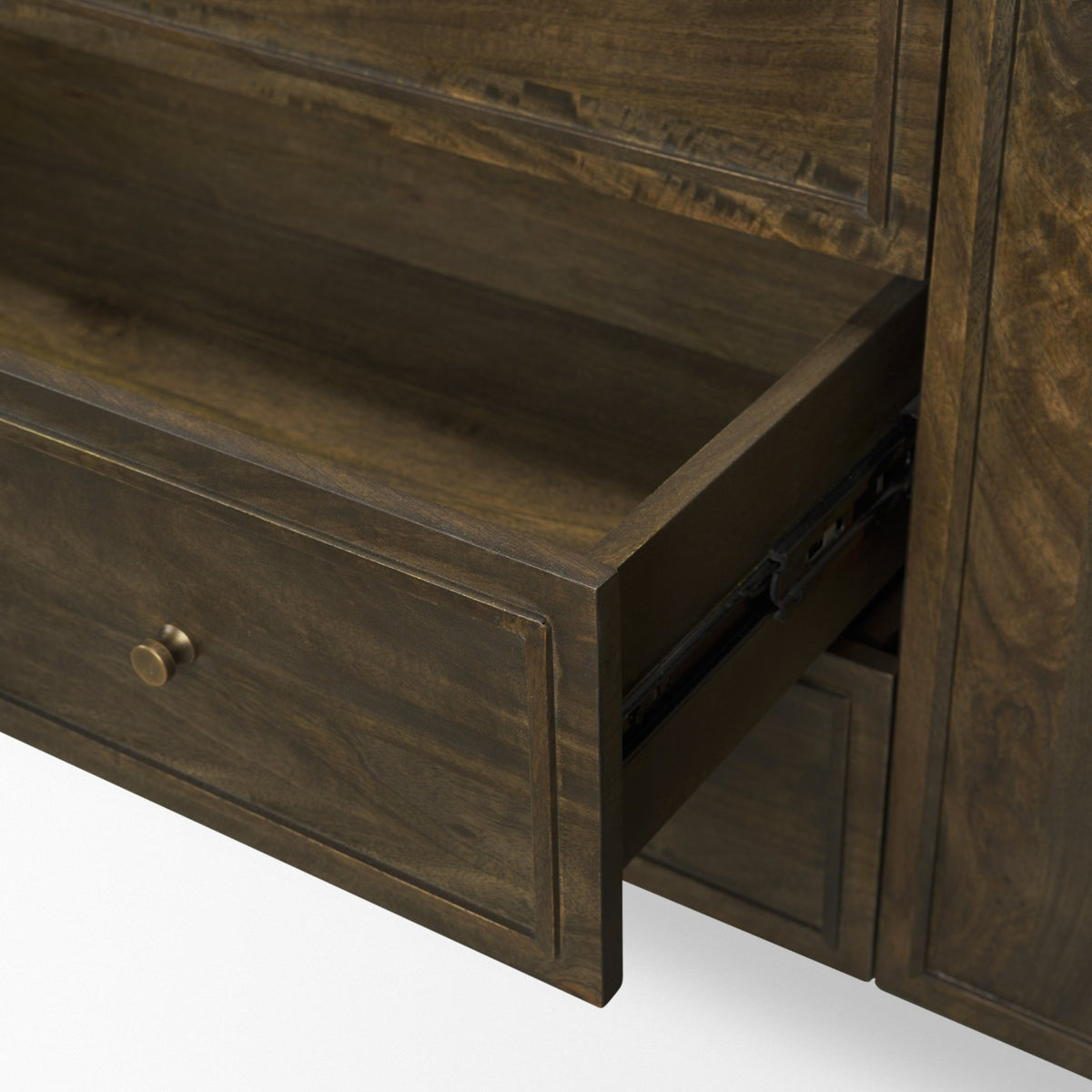 Phil Dark Brown Wood 2 Door 3 Drawer Closed Sideboard from Mercana - Luna Furniture