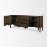 Phil Dark Brown Wood 2 Door 3 Drawer Closed Sideboard from Mercana - Luna Furniture