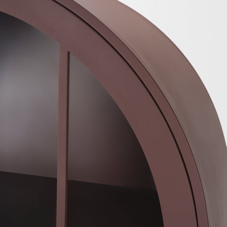 Rousseau Arched Curio Cabinet w/ Glass Doors | Burgundy Metal from Mercana - Luna Furniture