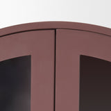 Rousseau Arched Curio Cabinet w/ Glass Doors | Burgundy Metal from Mercana - Luna Furniture
