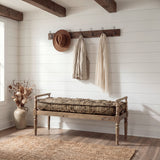 Fullerton II 57L x 21W Jute Patterned Top W/Brown Wood Base Accent Bench from Mercana - Luna Furniture