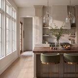 Sadah Large Clear Blown Glass w/ Gold Metal Pendant Light from Mercana - Luna Furniture