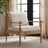 Danni Beige Fabric Beech Wood Framed Accent Lounge Chair from Mercana - Luna Furniture