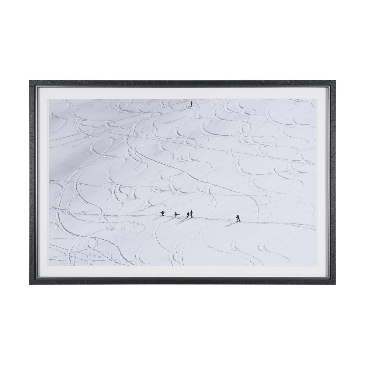 Skiers on Winter Slope by Anita Palceska Textured Framed Photo Print Matted under Glass from Mercana - Luna Furniture