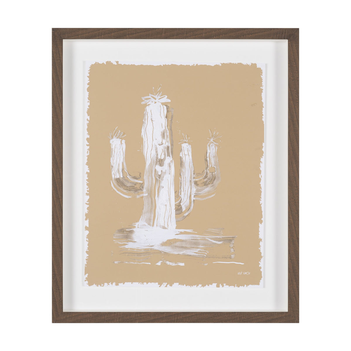 Saguaro Nights by Nick Simon Hand-Embellished Framed Artwork Matted under Glass from Mercana - Luna Furniture
