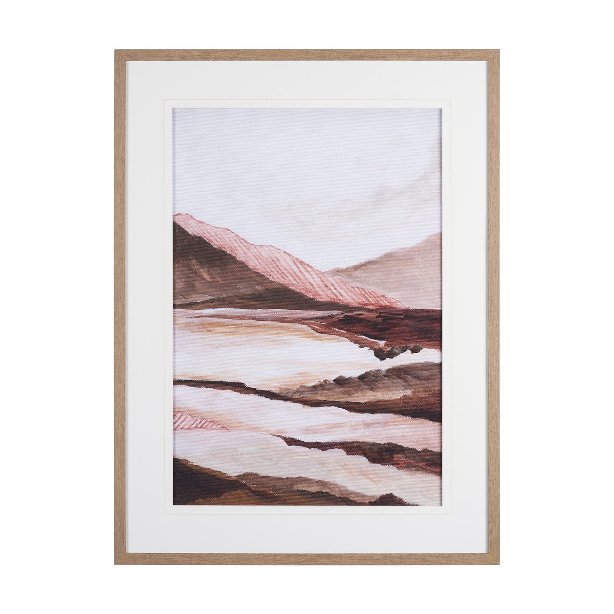 Terracotta Mountain Vista by Nikita Jariwala Textured Framed Artwork Matted under Glass from Mercana - Luna Furniture