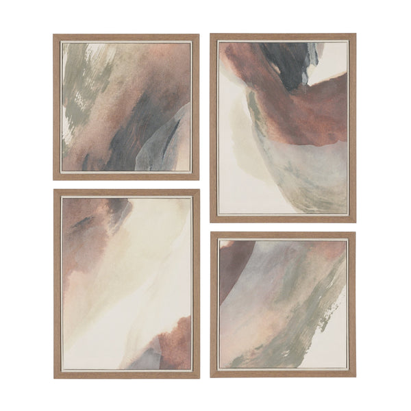 Emerge by Ira Havuka Hand-Embellished Textured Framed Canvas Artwork (Set of 4)
