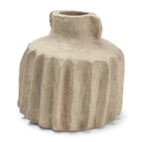 Jiya 8" Natural Ardi Paper Mache Double Handle Pot from Mercana - Luna Furniture