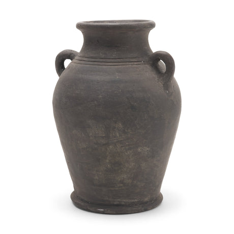 Creta Black Terracotta Double Handle Vase from Mercana - Luna Furniture