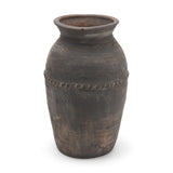 Creta Black Scalloped Terracotta Planter Vase from Mercana - Luna Furniture