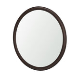 Bramwell 48" Dark Brown Wood Framed Heritage Round Wall Mirror from Mercana - Luna Furniture