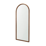 Durham Medium Brown Wood Framed Arched Floor Mirror