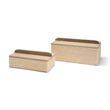 Chord Woven White-Washed w/ Brass Handle Decorative Box Set from Mercana - Luna Furniture