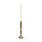 Whitlock Large Antique Brass Metal Taper Candle Holder