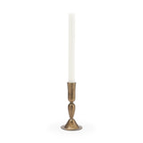 Whitlock Small Antique Brass Metal Taper Candle Holder