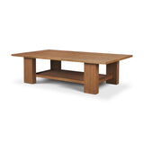 Carmel Rectangular Coffee Table | Raffia w/ Brown Wood