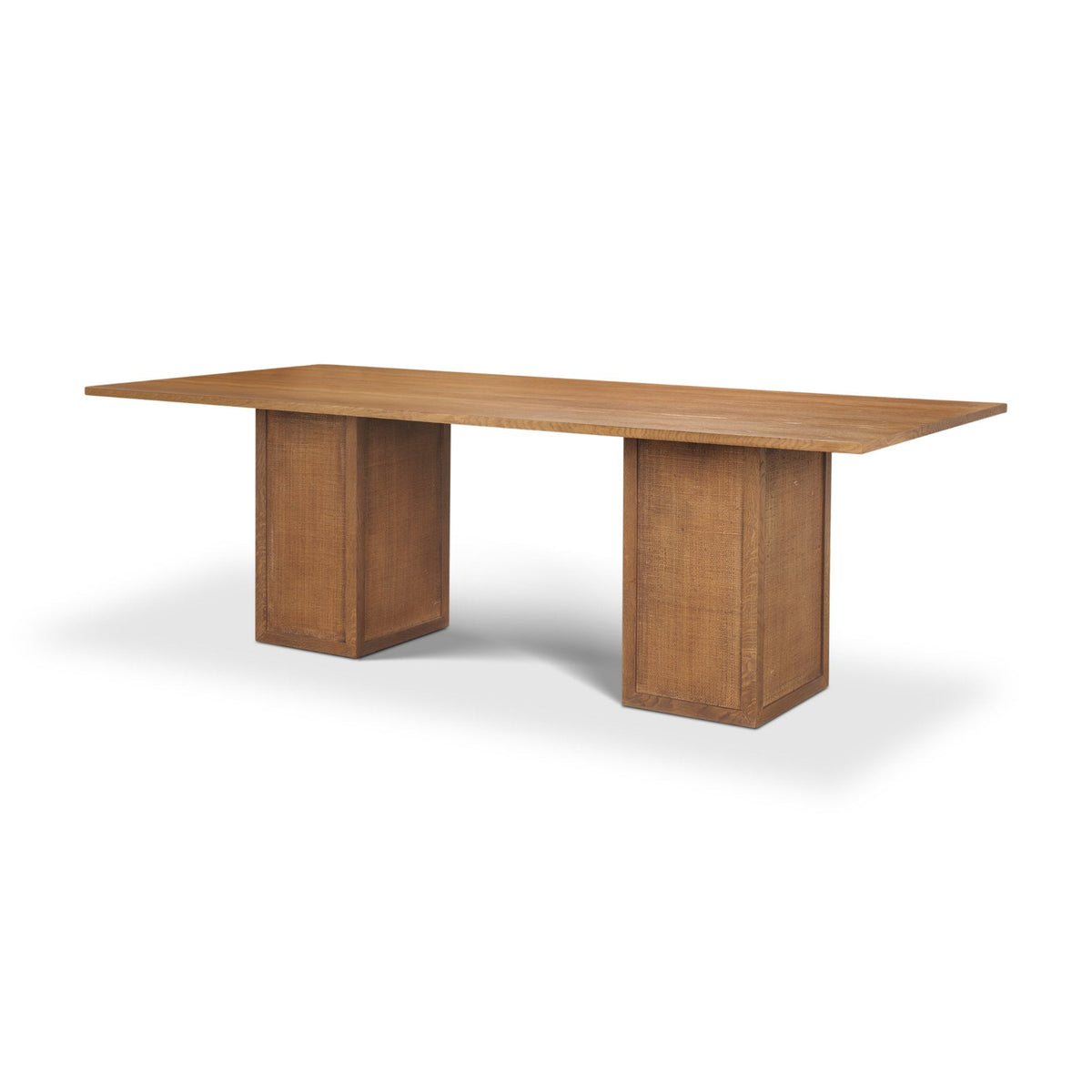 Carmel Rectangular Dining Table | 94" | Raffia w/ Brown Wood