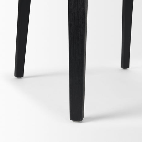Clara Black Beech Wood W/ Cream Fabric Seat and Cane Back Armless Dining Chair, Set of 2 from Mercana - Luna Furniture
