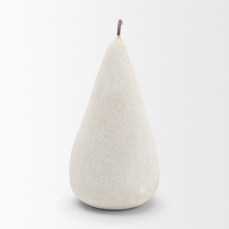 Pera Small White Marble Pear Decorative Object from Mercana - Luna Furniture
