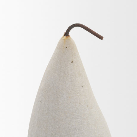 Pera Small White Marble Pear Decorative Object from Mercana - Luna Furniture