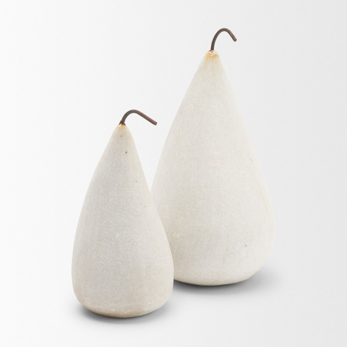 Pera Small White Marble Pear Decorative Object