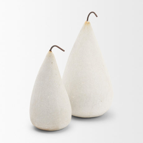 Pera Small White Marble Pear Decorative Object from Mercana - Luna Furniture