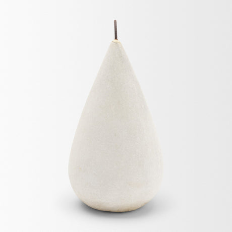 Pera Large White Marble Pear Decorative Object from Mercana - Luna Furniture