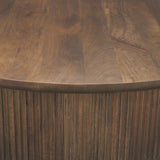 Terra 48L x 48W x 15H Dark Brown Wood Round Fluted Coffee Table from Mercana - Luna Furniture