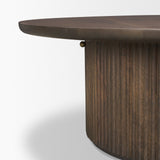 Terra 48L x 48W x 15H Dark Brown Wood Round Fluted Coffee Table from Mercana - Luna Furniture