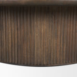Terra 48L x 48W x 15H Dark Brown Wood Round Fluted Coffee Table from Mercana - Luna Furniture