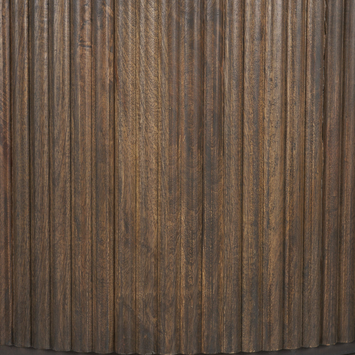 Terra 48L x 48W x 15H Dark Brown Wood Round Fluted Coffee Table from Mercana - Luna Furniture