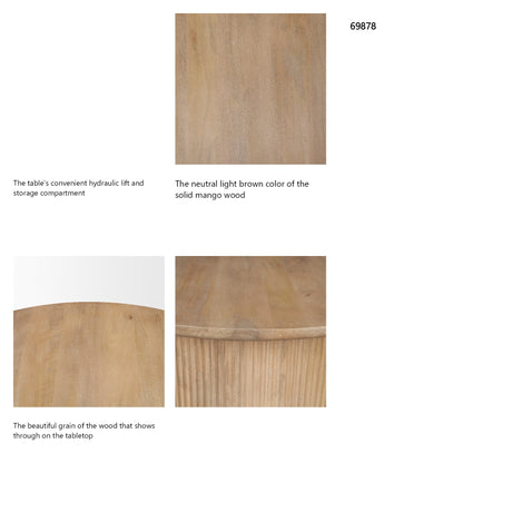 Terra 48L x 48W x 15H Light Brown Wood Round Coffee Table from Mercana - Luna Furniture