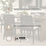 Clara Black Beech Wood W/ Cream Fabric Seat and Cane Back Armless Dining Chair, Set of 2 from Mercana - Luna Furniture