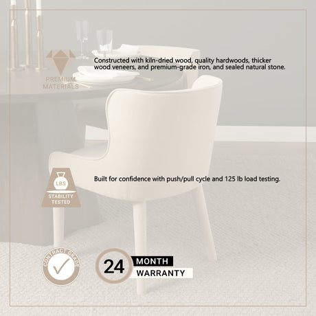 Nolan Slope Cream Chenille Dining Chair, Set of 2 from Mercana - Luna Furniture