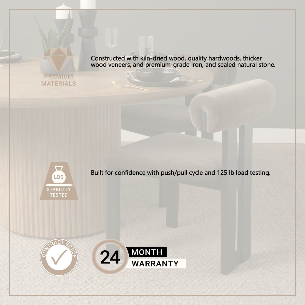 Tribeca Curve Open Back Charcoal Chenille Tripod Frame Dining Chair, Set of 2 from Mercana - Luna Furniture