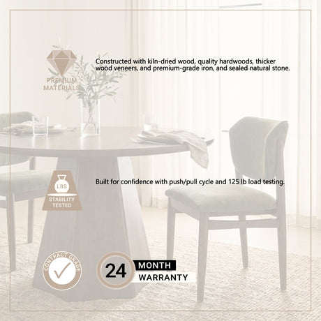 Cline Moss 008 Olive Fabric Upholstered and Brown Wood Dining Chair, Set of 2 from Mercana - Luna Furniture