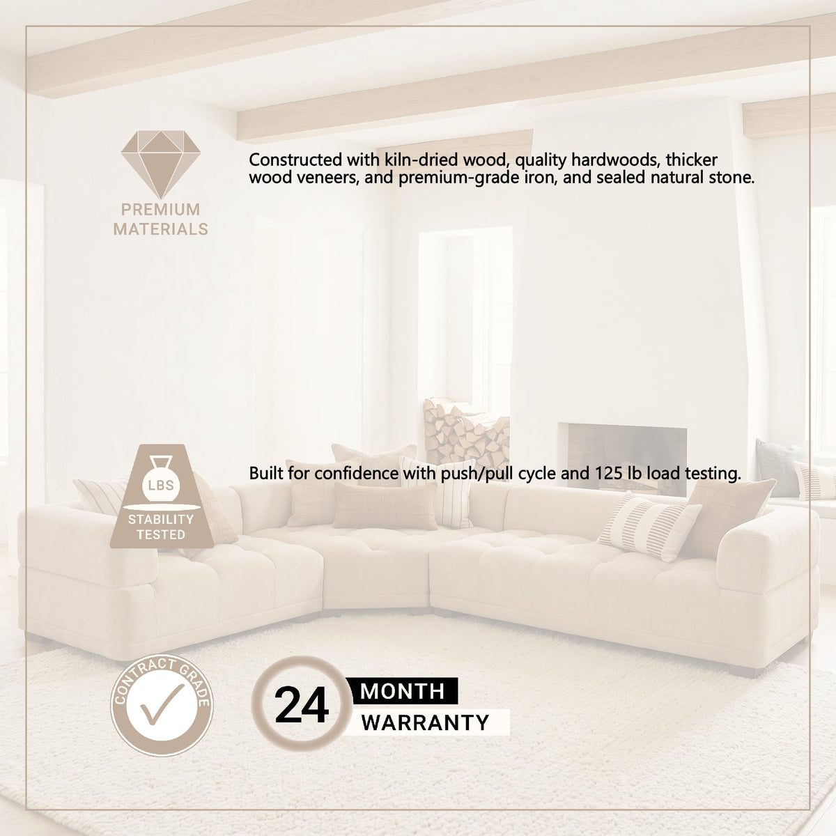 Warner Quilt 3 Piece Sofa Set w/Corner Piece from Mercana - Luna Furniture
