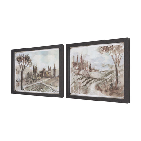 Fields & Rows by Mercana Studio Textured Framed Artwork Matted under Glass (Set of 2) from Mercana - Luna Furniture