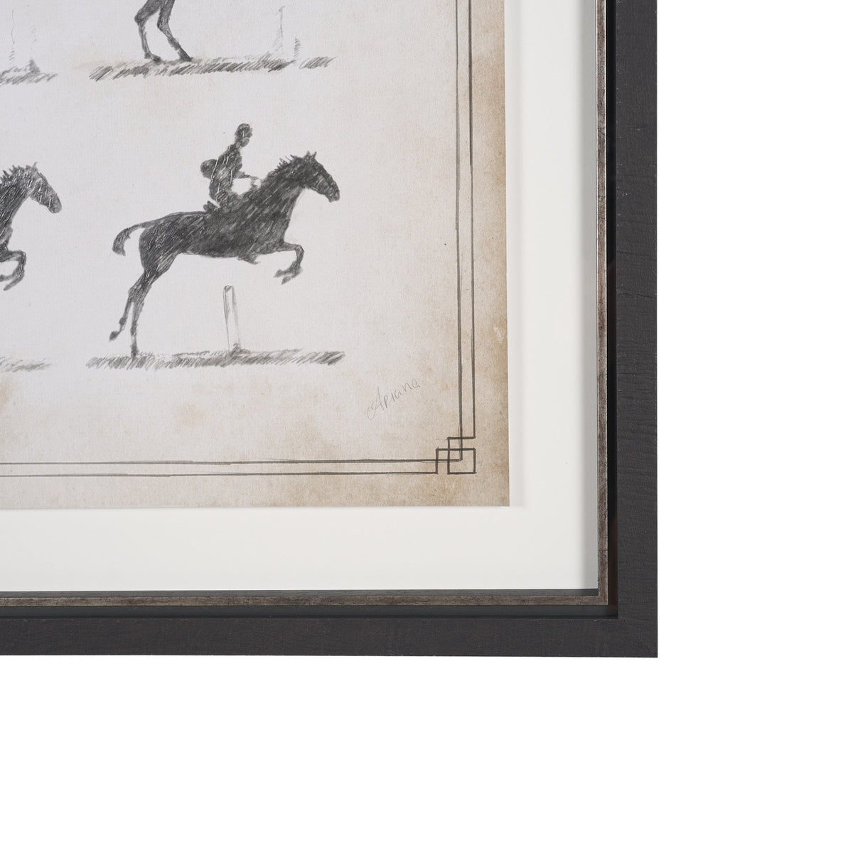 Running & Jumping by Mercana Studio Hand-Embellished Framed Artwork Matted under Glass from Mercana - Luna Furniture