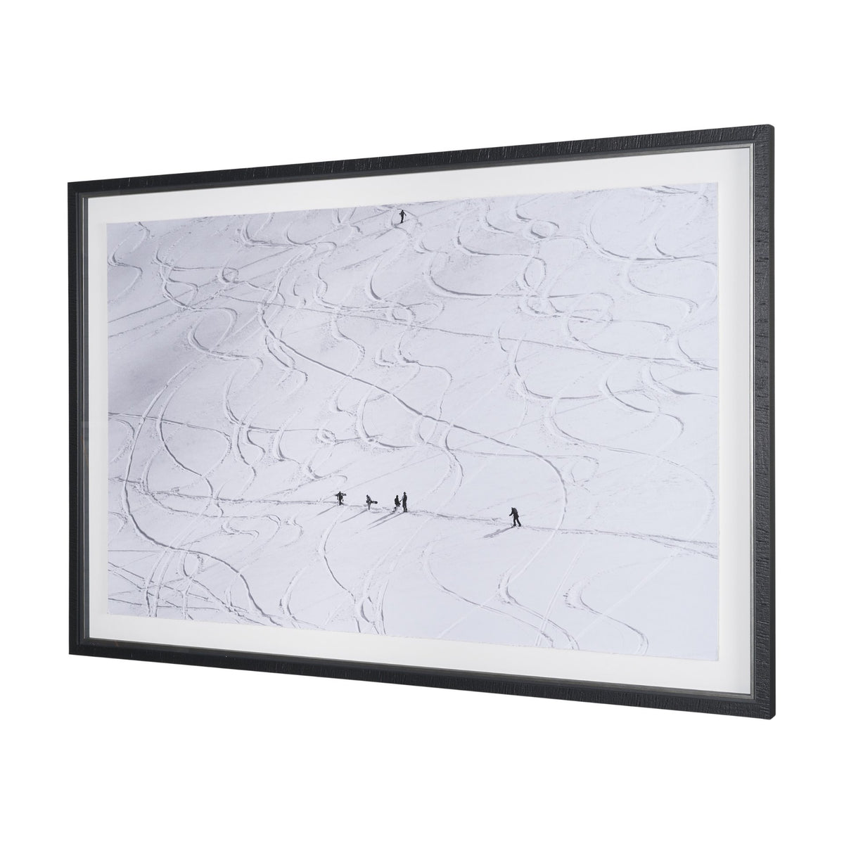 Skiers on Winter Slope by Anita Palceska Textured Framed Photo Print Matted under Glass from Mercana - Luna Furniture