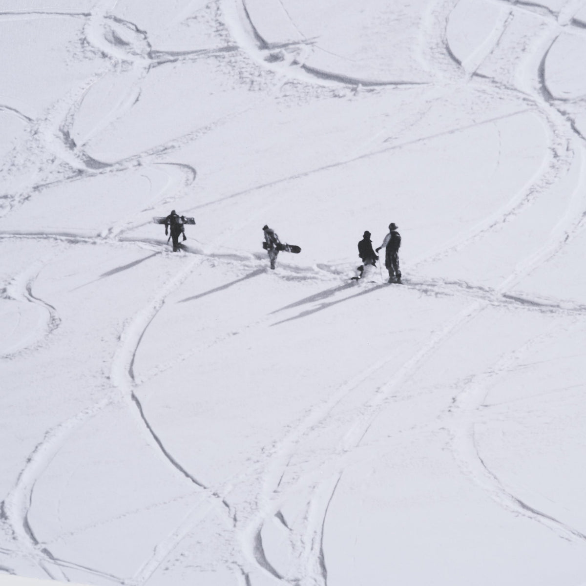 Skiers on Winter Slope by Anita Palceska Textured Framed Photo Print Matted under Glass from Mercana - Luna Furniture