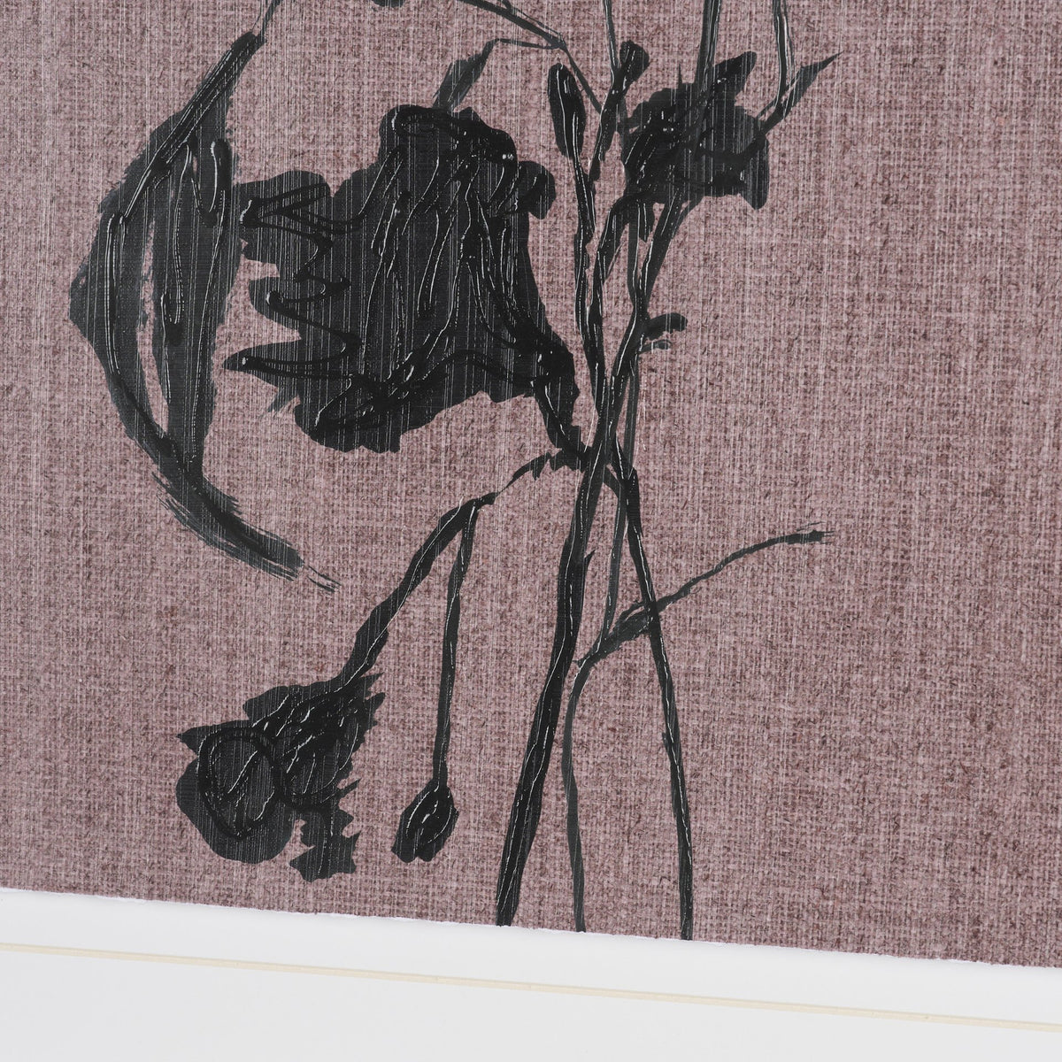 Black Botanical Silhouette by Cartissi Hand-Embellished Textured Framed Artwork Matted under Glass from Mercana - Luna Furniture