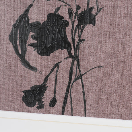 Black Botanical Silhouette by Cartissi Hand-Embellished Textured Framed Artwork Matted under Glass from Mercana - Luna Furniture