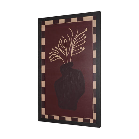 Minimalist Vase Plant by The Art Concept Hand-Embellished Textured Framed Artwork Matted from Mercana - Luna Furniture