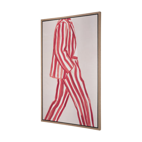 Walking Striped Suit by Mercana Studio Hand-Embellished Textured Framed Canvas Artwork from Mercana - Luna Furniture