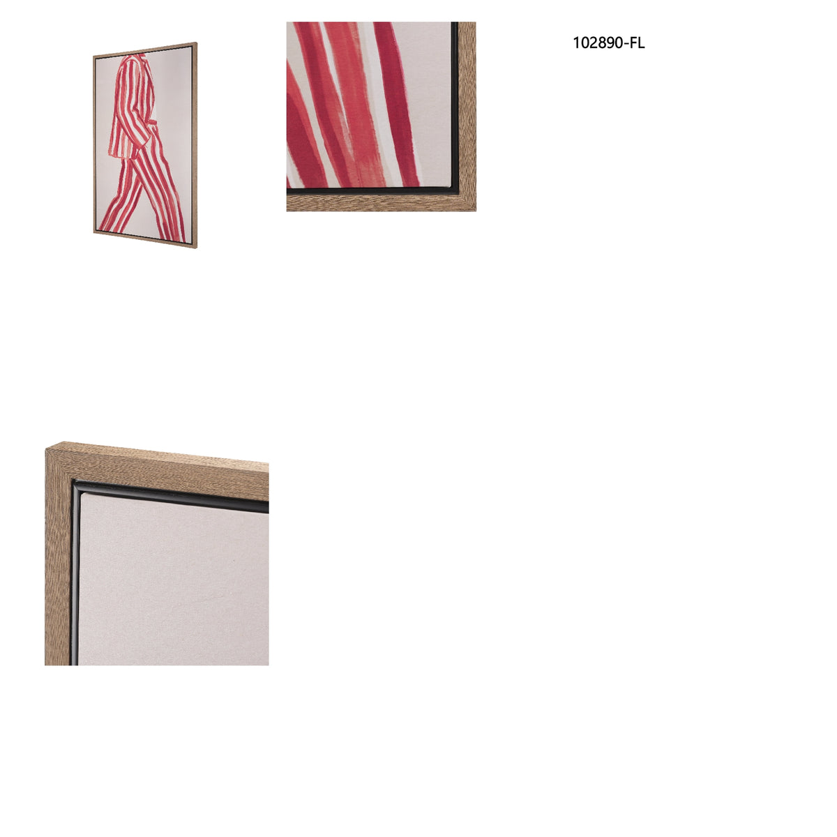 Walking Striped Suit by Mercana Studio Hand-Embellished Textured Framed Canvas Artwork from Mercana - Luna Furniture