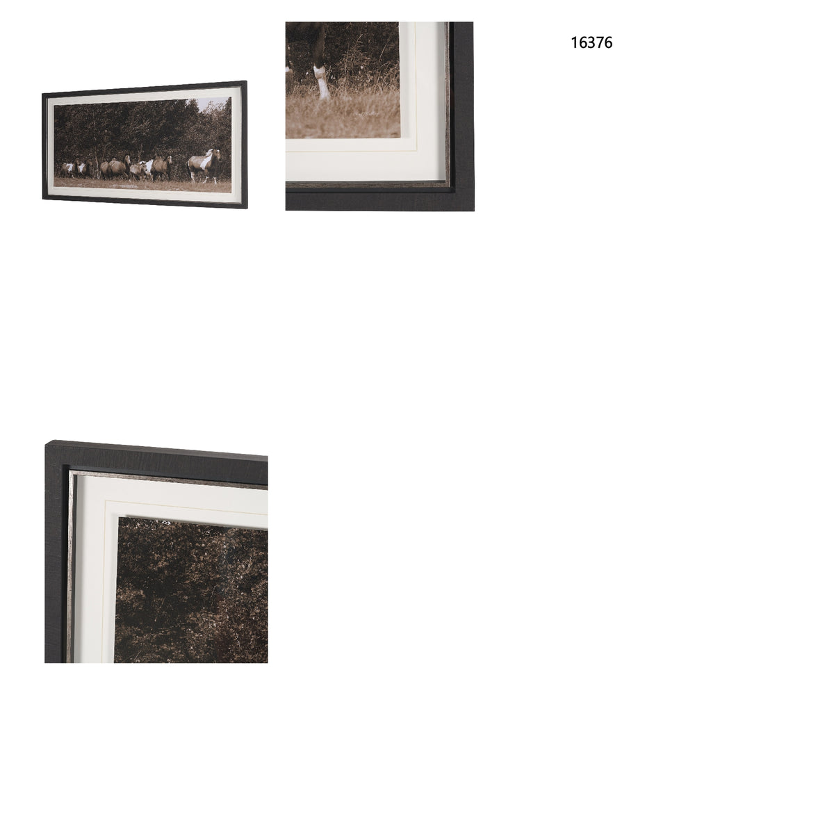 The Painted Herd by Chad Mackay Textured Framed Photo Print Matted under Glass from Mercana - Luna Furniture