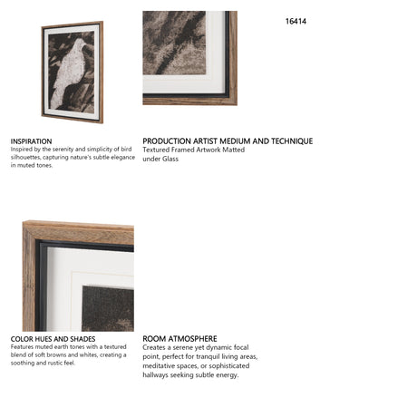 Sahara Style - Bird by Maja Gunnarsdottir Textured Framed Artwork Matted under Glass from Mercana - Luna Furniture